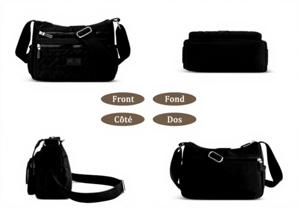 Sac bandoulière femme FORRICA léger polyester multi-poches