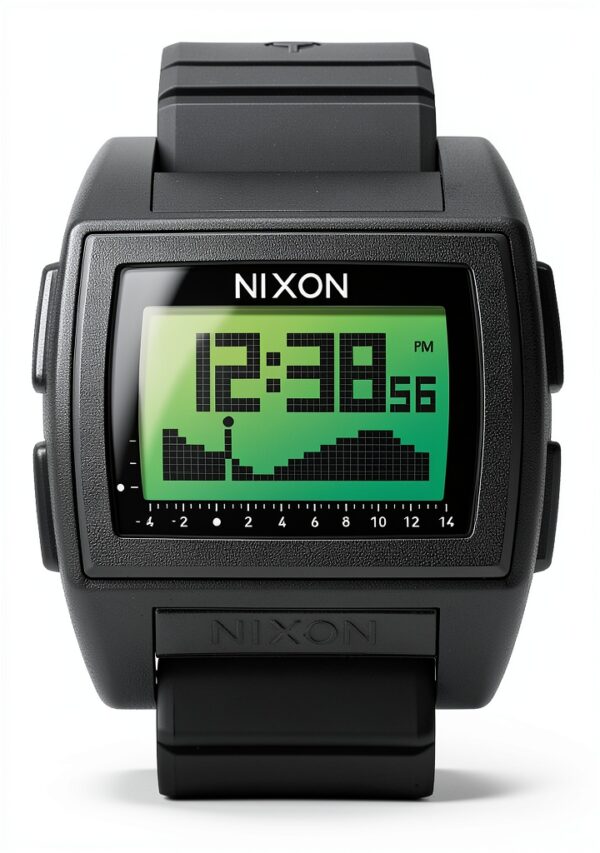 Montre de sport Nixon noir silicone étanche chronographe