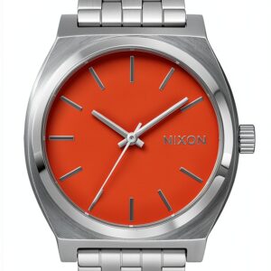 Montre homme Nixon bracelet acier cadran orange étanche 100m-0